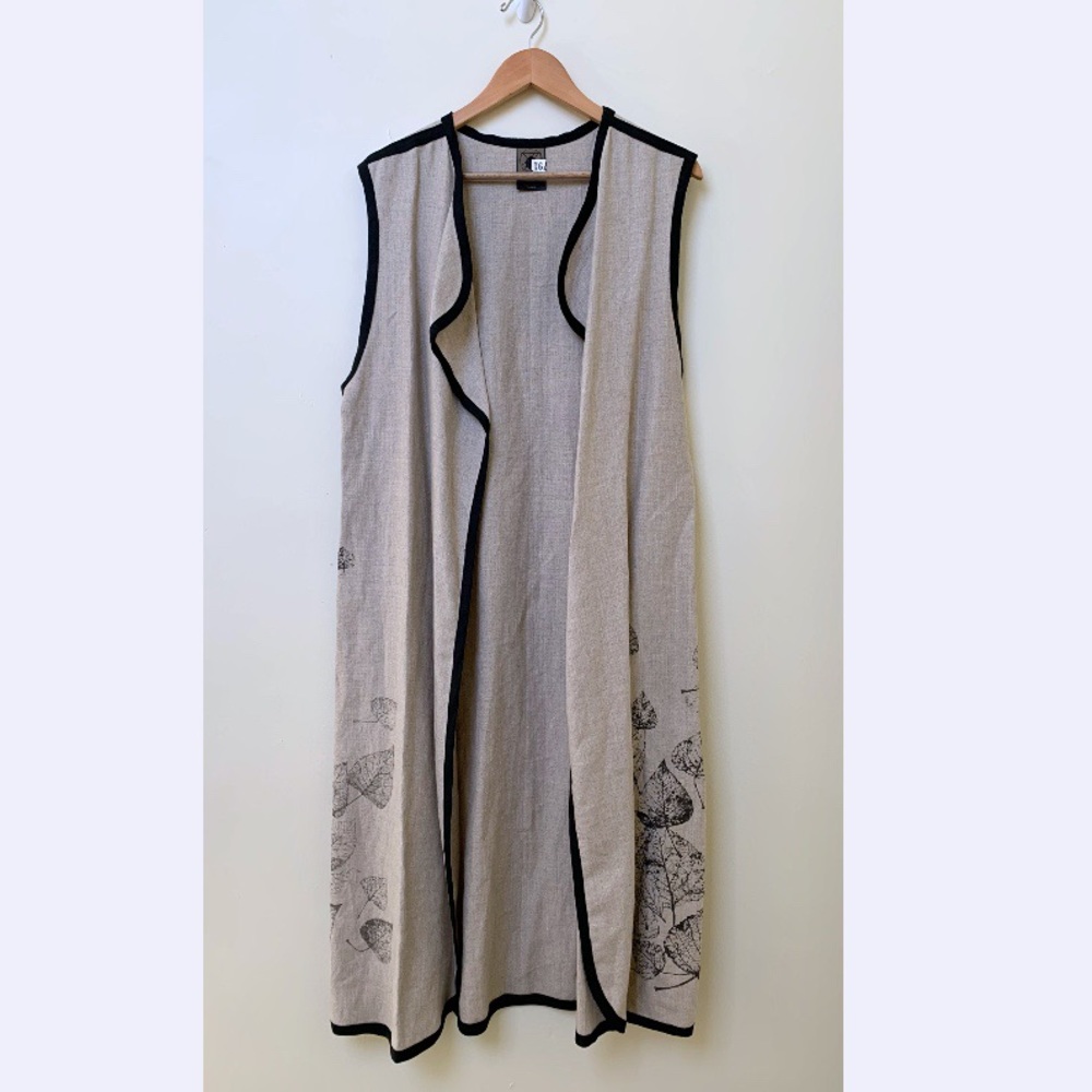 Sleeveless Linen Jacket Vest